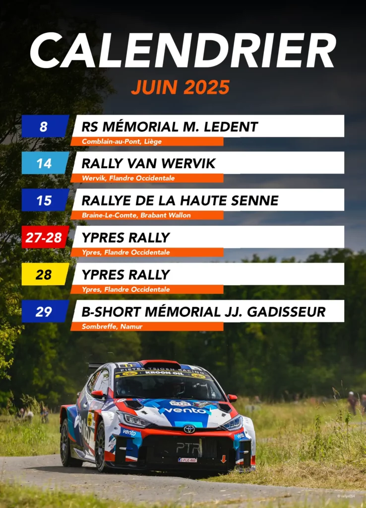 Calendrier - Saison 2025