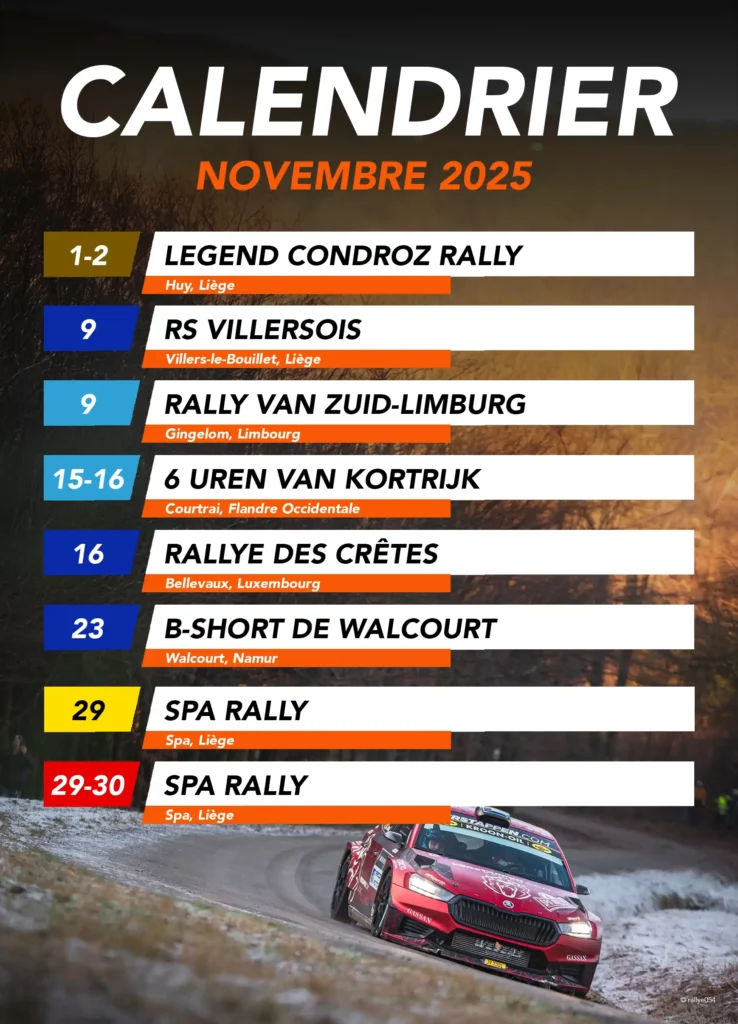 Calendrier - Saison 2025