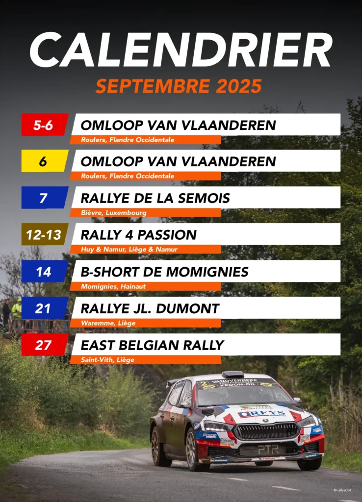 Calendrier - Saison 2025