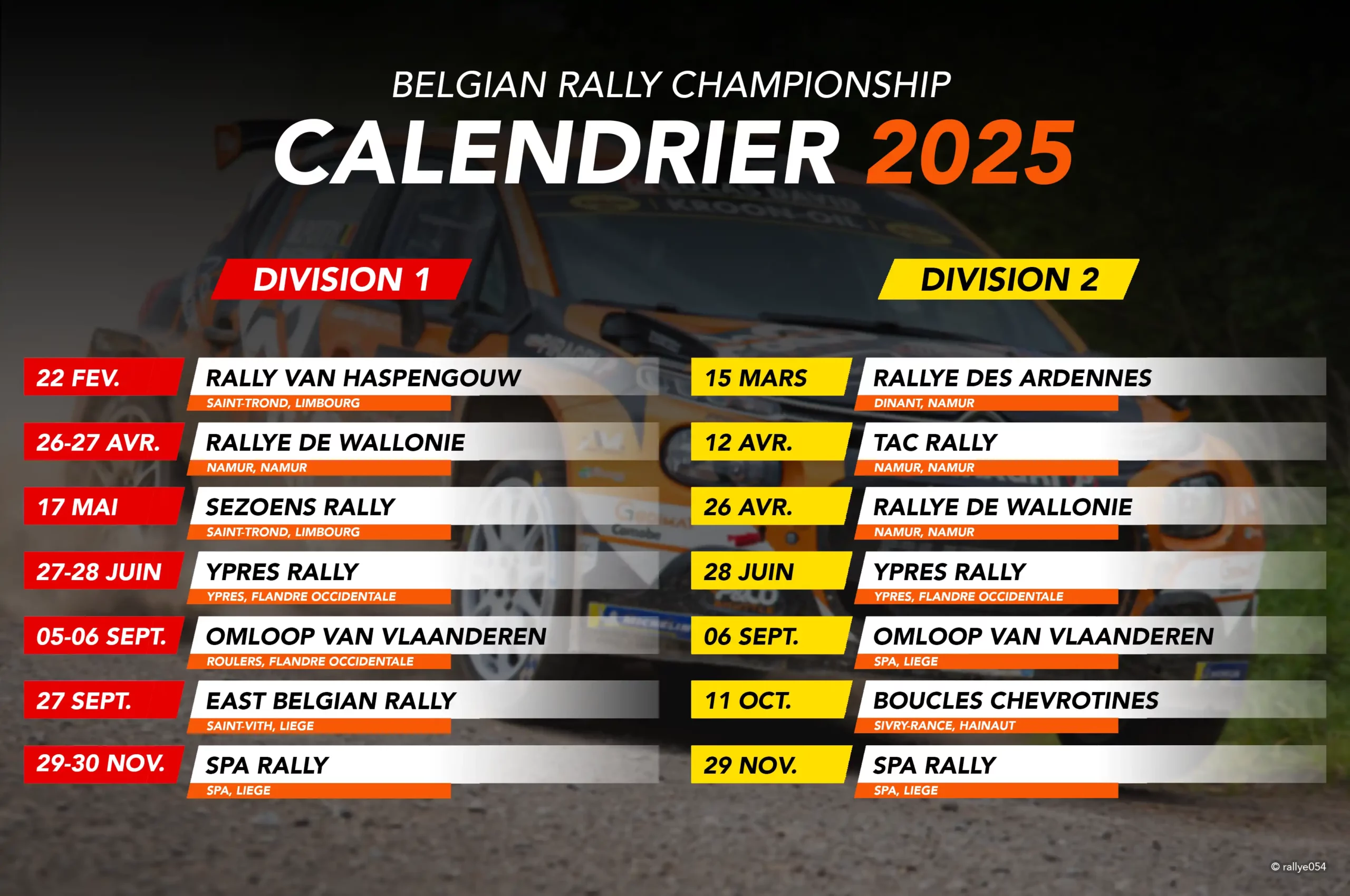 Calendrier - BRC 2025